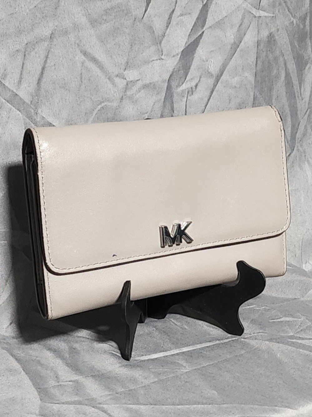 Michael Kors Grey Leather Trifold Carryall Wallet